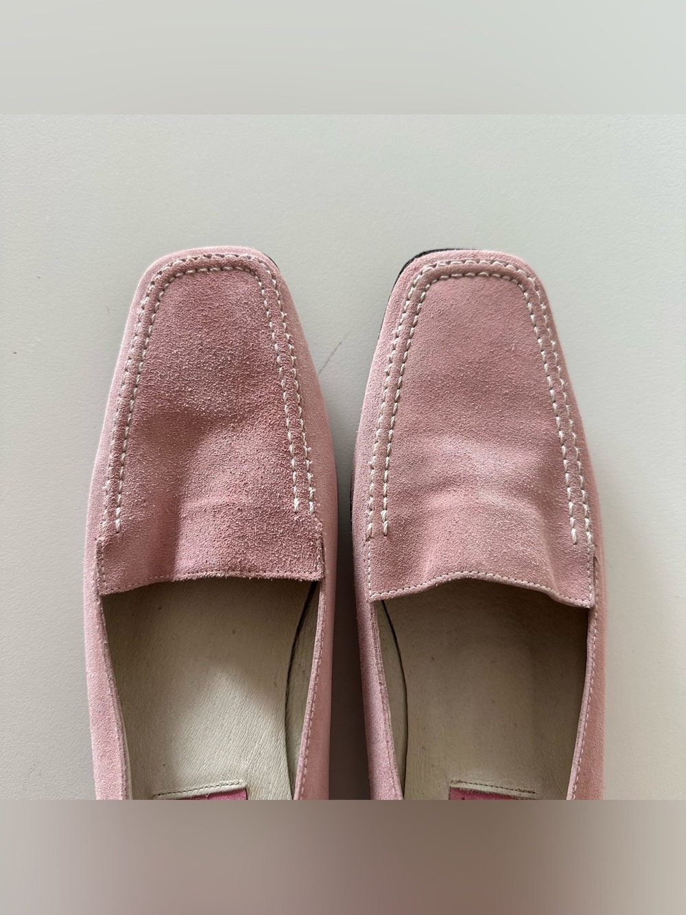 Vintage Lilly Pulitzer Suede Loafers Pink 8.5 Minimalist Preppy Coquette 90s - Picture 5 of 6